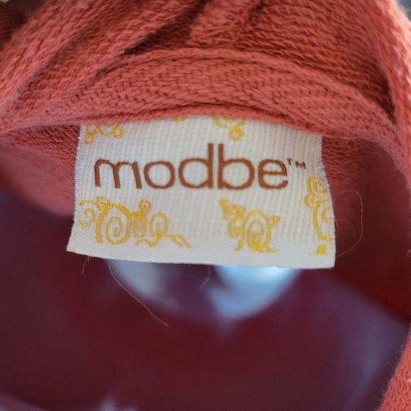 Modbe Medium Orange Long Sleeve Zip Up Jacket Double Zipper Hooded Thumb Hole - Picture 8 of 9